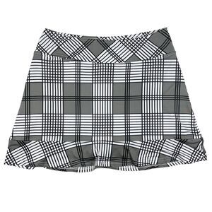 GOLFTINI Greyhound Pull On Tech Golf Skort‎ Large. Geometric Stretch Black Gray
